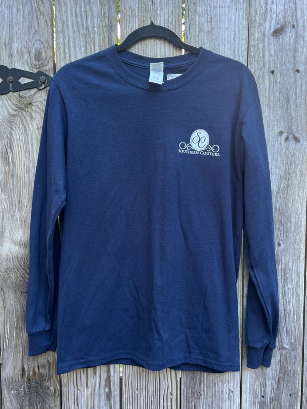 SOUTHERN COUTURE Navy God Bless Those Who Serve LS T Shirt Women’s Small NWT NEW